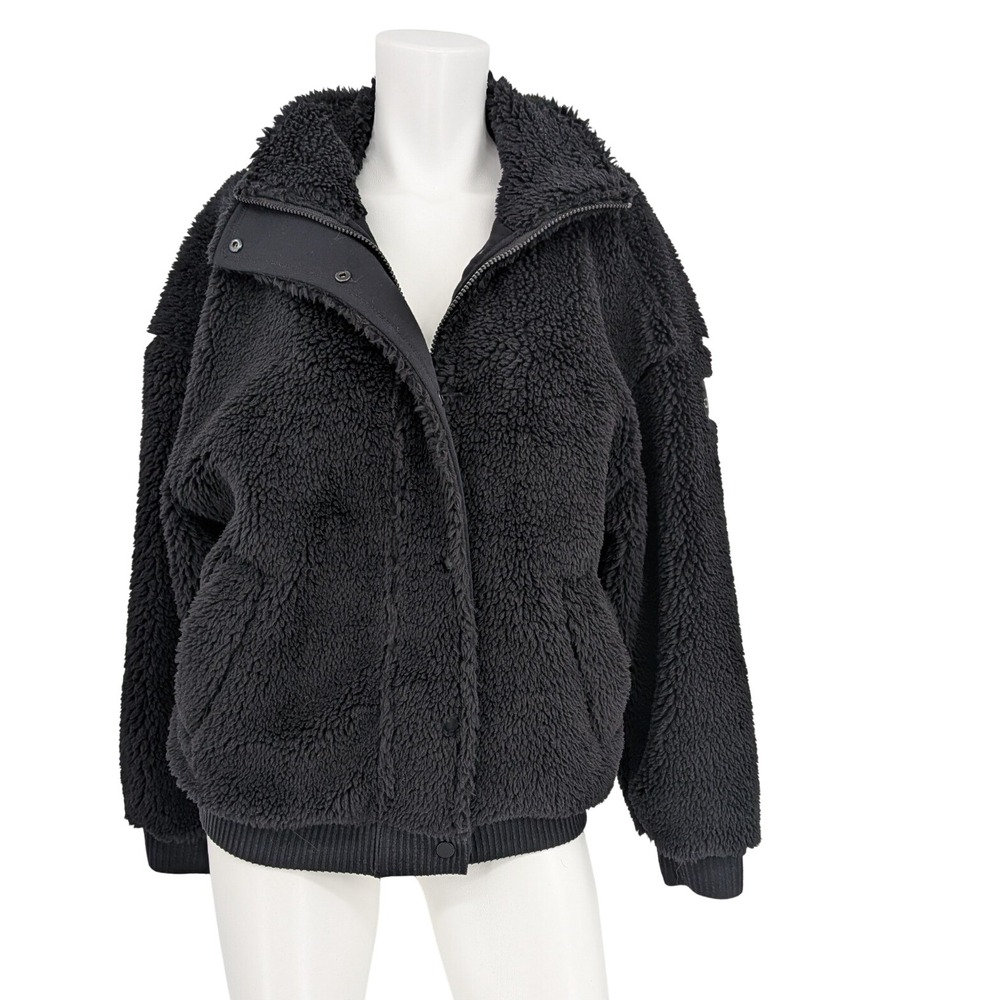 Alo Yoga Sherpa Fleece Jacket Zip Snap Full Activewear Oversized Gorpcore Small